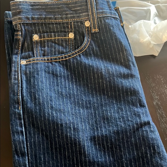 Levi's Dark Blue Pinstripe low pro Straight Leg Jeans - Picture 4 of 5